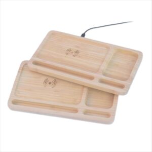 Wooden Bamboo Wireless Charger – Tray Design for Smart & Stylish Charging