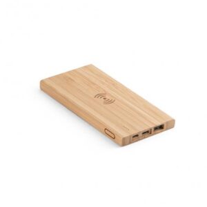 Wooden Power Bank with Wireless Charging – Nature-Inspired Power On the Go