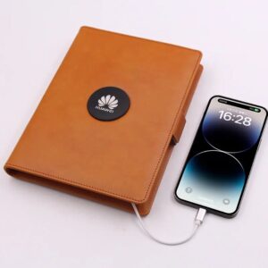 Power Bank Diary with Wireless Charging and LED Logo