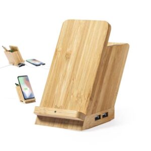 Wooden Pen Stand with Wireless Charger