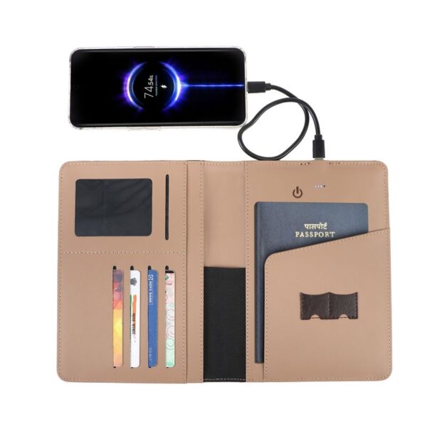 Passport Holder with Power Bank and Wireless Charger - Image 2