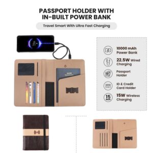 Passport Holder with Power Bank and Wireless Charger